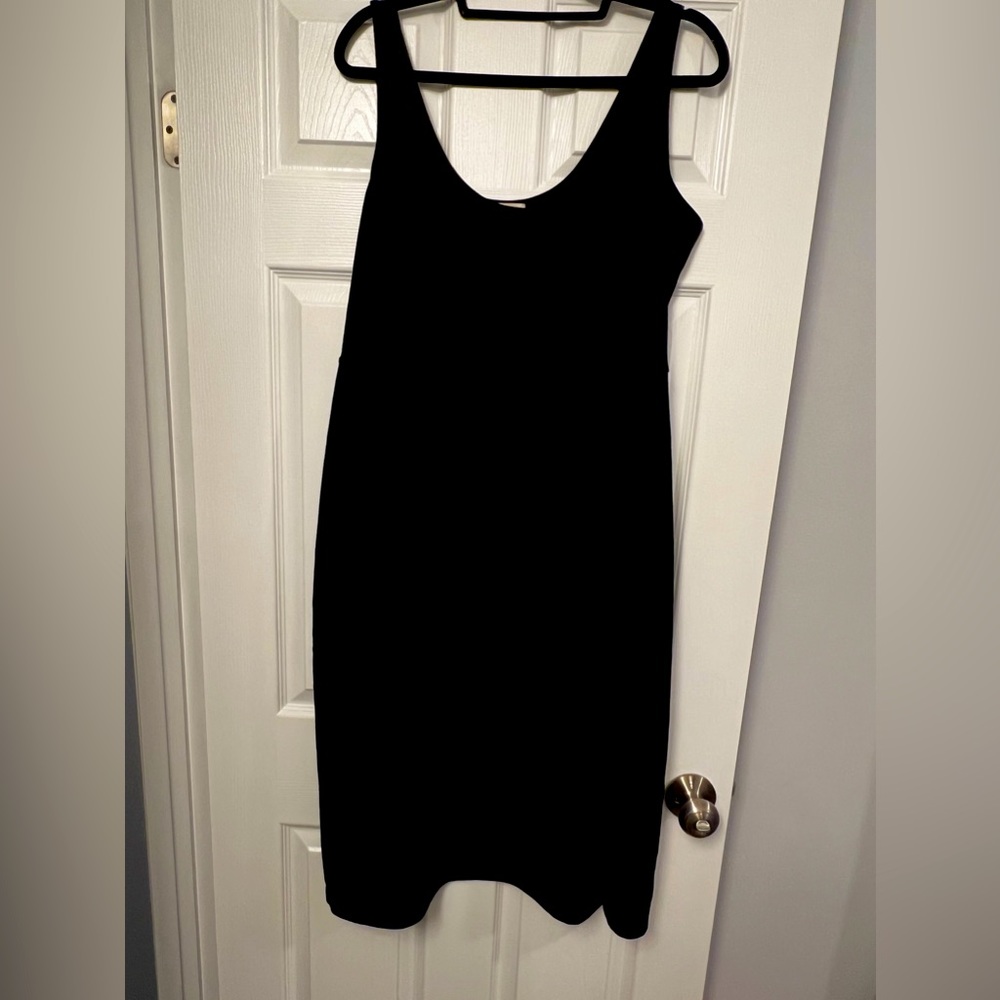 Open Edit black midi bodycon dress